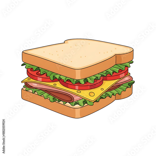 Sandwich food icon for lunch or snack.