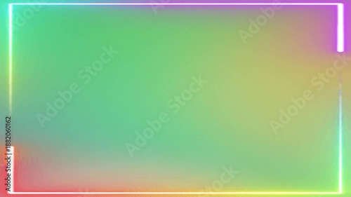 Vibrant Neon Frame: An eye-catching abstract with a neon-lit border. Featuring a modern, artistic design with a soft gradient background. 