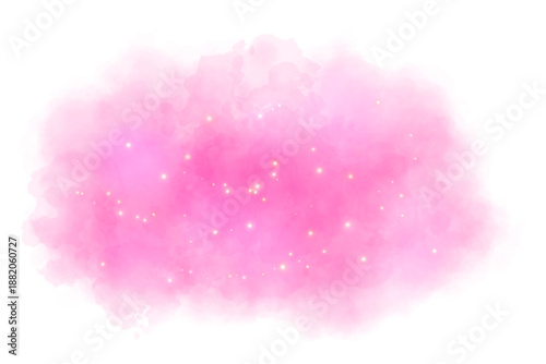 Fotografie Magical pink smoke effect glittering with stars with glowing particles vapor and