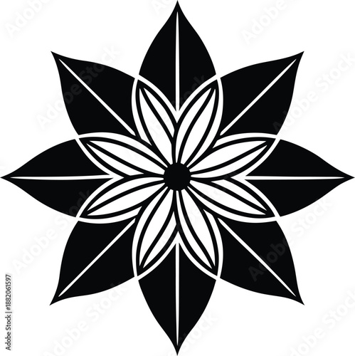 Minimal flower silhouette illustration