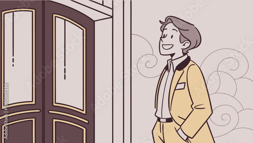 Human resources manager, open demeanor, confident smile.