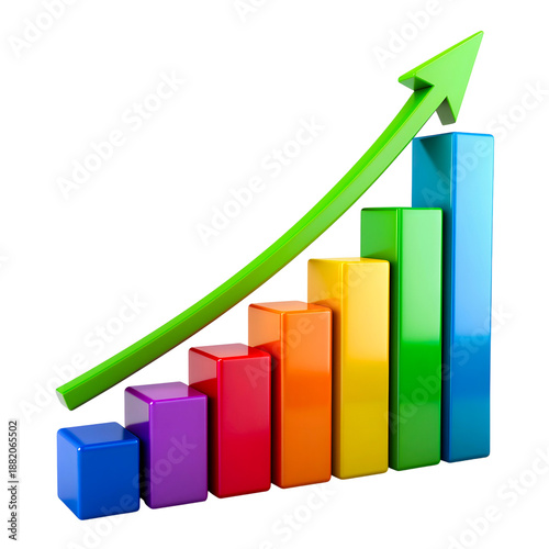 Free Download Colorful graph showing growth isolated on transparent background - GFXLoad