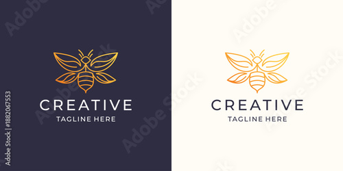 inspiration honey bee modern concept with gradient color branding.