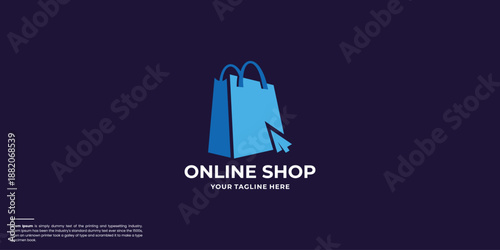 E commerce logo design vector. Online shop logo design idea