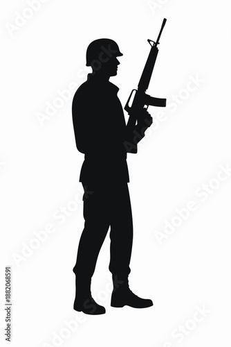 silhouette of a soldier with rifle