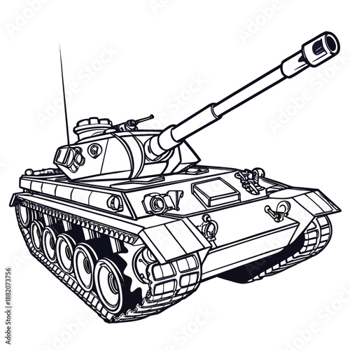 Illustrated military tank