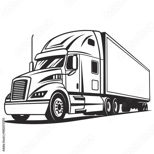 Illustrated semi truck