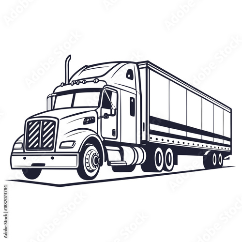 Illustrated semitrailer truck