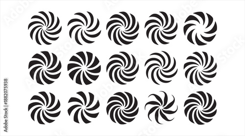 Circular swirl shapes for logo, pattern, and graphic design