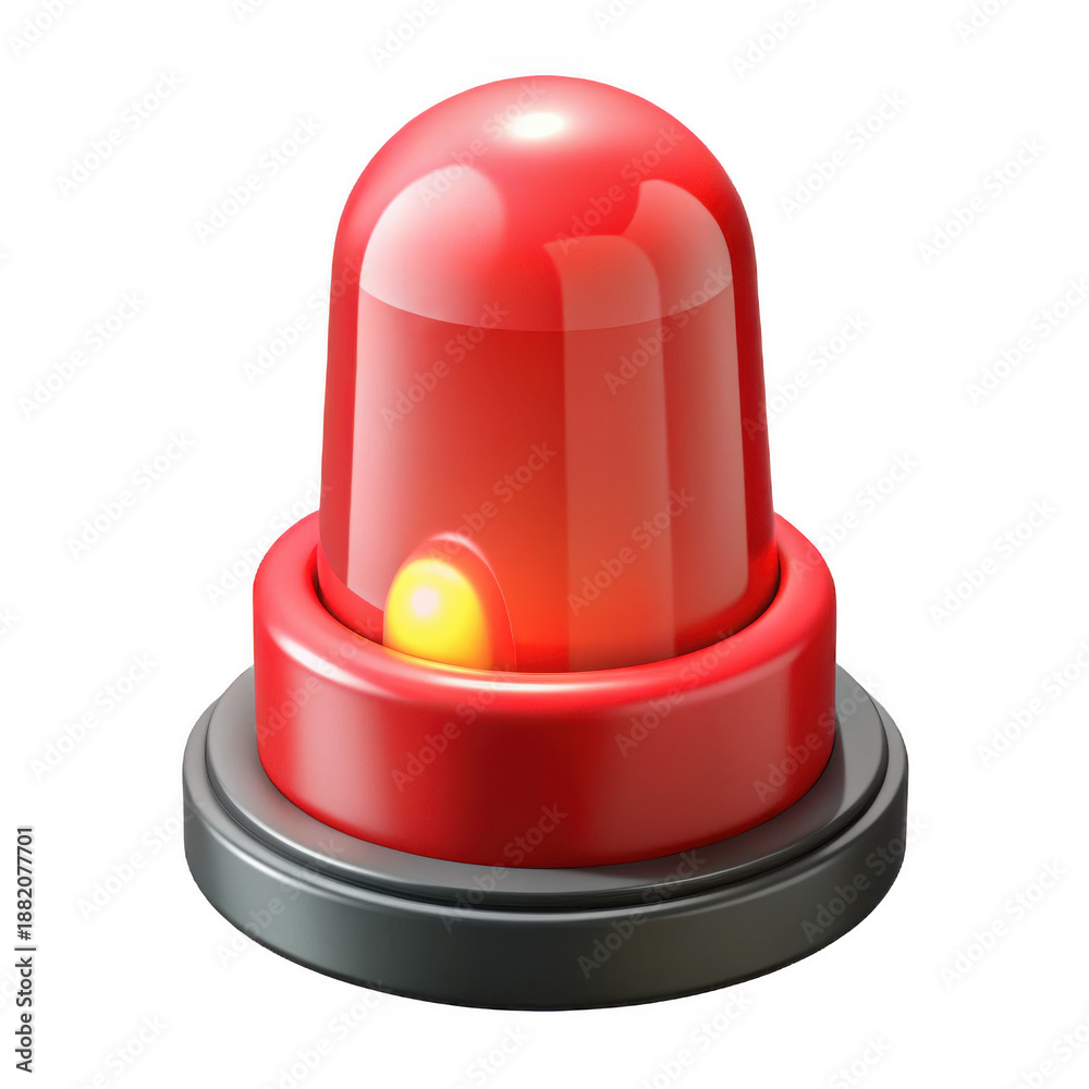 Fototapeta premium Red emergency stop button isolated on transparent background