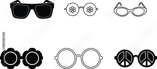 Collection of various stylish sunglasses with unique designs and shapes  fashion accessories