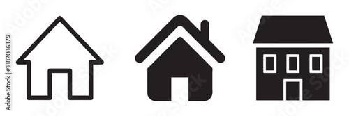 Collection Of House Home Icons Sign Vector Symbol Pictogram Graphic Design For Real Estate Sale Rent Mortgage Or Building Construction Business