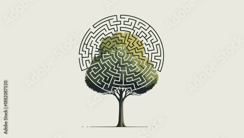 Tree with Labyrinthine Branches and Leaves.