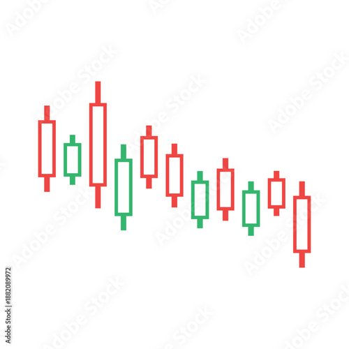 Stock market candlestick chart showing price decline with downtrend movement