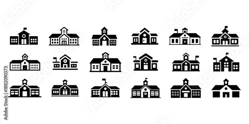 School icons set,transparant background