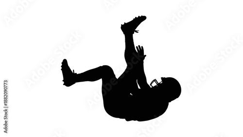 Silhouette of a Man Falling Down.