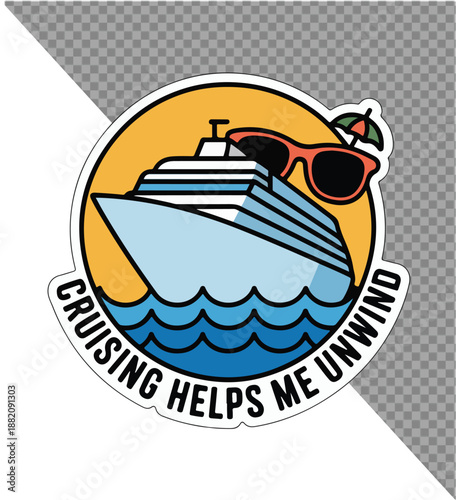 Cruise ship vector icon illustration