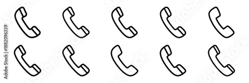 set of vector call waiting support icon. Customer service editable line icons set.