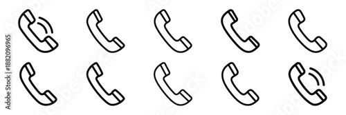 set of vector customer care call icon. Customer service editable line icons set.