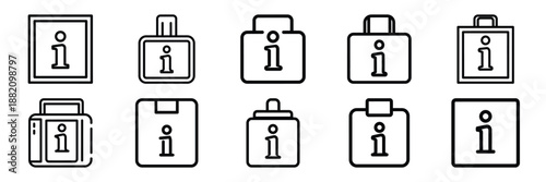 set of vector help center information icon. Customer service editable line icons set.