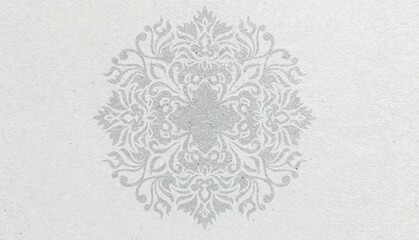 Foto auf Leinwand Mandala White lace mandala ornament pattern on a grey background, elegant floral circular design for wedding invitation or decorative element.  © dedinature 