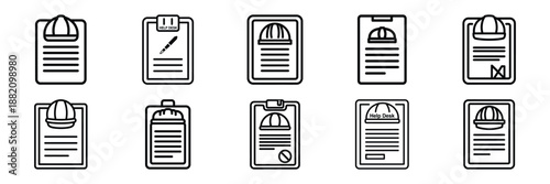 set of vector help desk maintenance icon. Customer service editable line icons set.