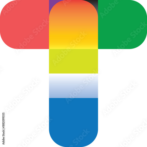 Free Download A colorful plus sign with rounded edges and gradient effect - GFXLoad