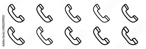 set of vector support call answering icon. Customer service editable line icons set.