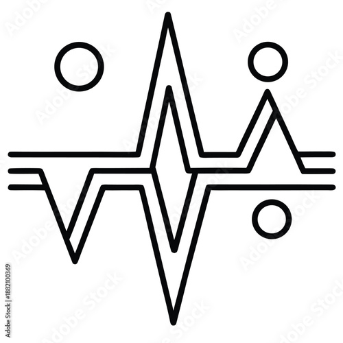 Blue glowing neon heart pulse graphic illustration
