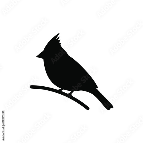 Cardinal bird silhouette icon vector flat design.