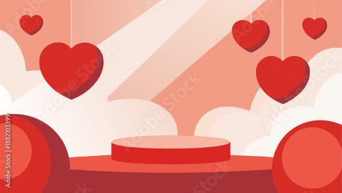 Romantic valentine's day heart illustration isolated on white background, Vector
