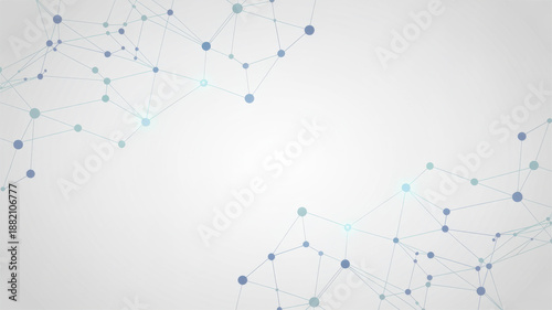 Wallpaper Mural abstract background with connected molecules science network pattern Torontodigital.ca