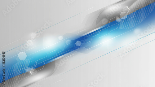 Wallpaper Mural abstract blue background with lines and dots digital mesh Torontodigital.ca