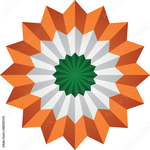 India National Flag Tricolor Rosette Badge, Flower Decoration for Republic Day and Independence Day National Celebration