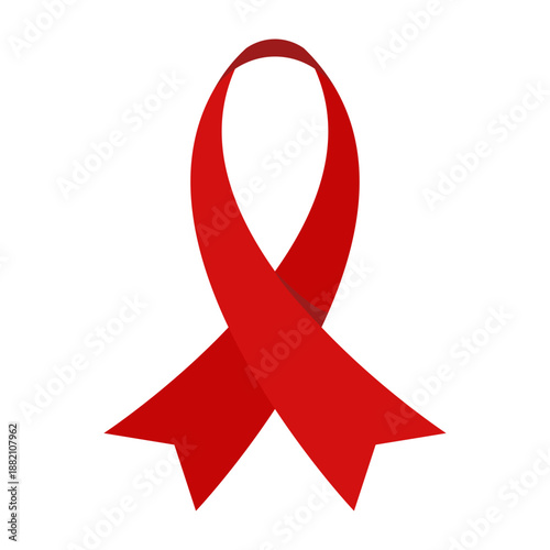 Universal Red Awareness Ribbon Symbol for Health Advocacy