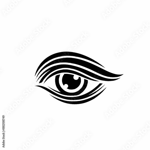 Stylized Eye Logo Design with Elegant Lines and Minimalist Aesthetic.