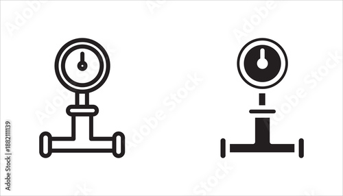 gas meter icon vector icon set,  with white background	
