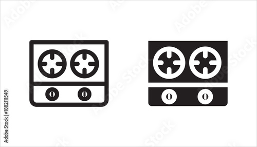 gas meter icon vector icon set,  with white background	
