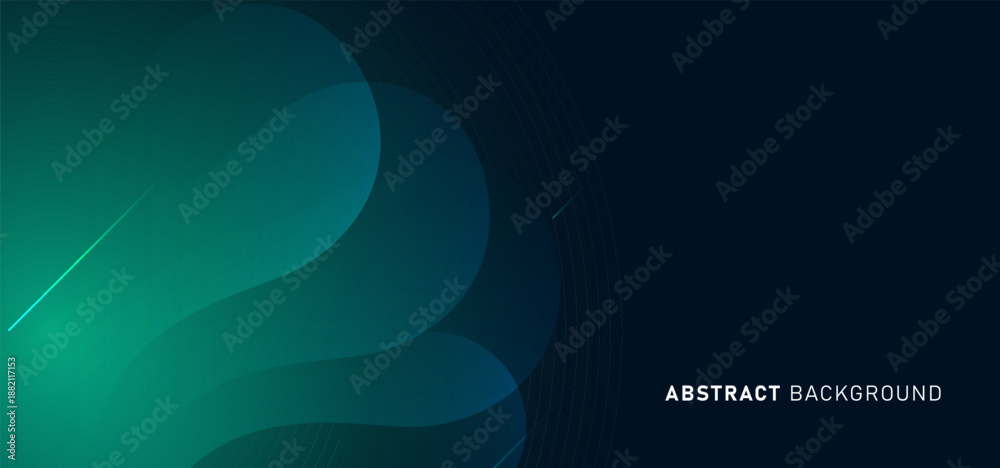 Obraz premium Digital technology futuristic internet network connection blue green background, abstract cloud cyber information communication, Ai big data, innovation future tech, lines dots illustration 3d vector