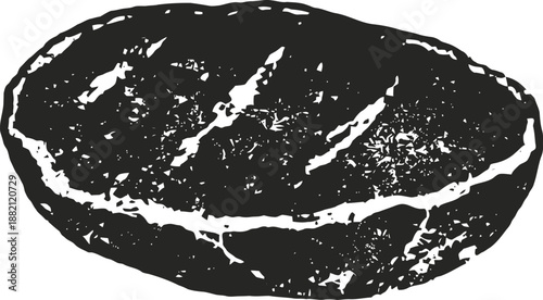 grilled steak illustration barbecue meat, sliced beef, cookout food, grilled texture, rustic dinner