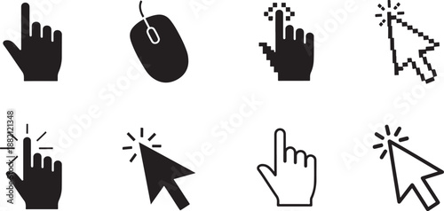 Computer and hand cursor mouse click