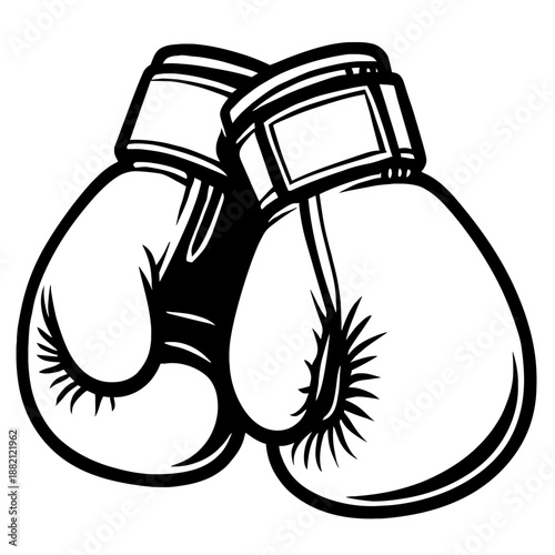 Pair of Boxing Gloves Vector Icon - Fighting and Training Symbol
