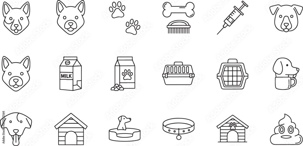 Fototapeta premium Dog related and symbols animal cartoon