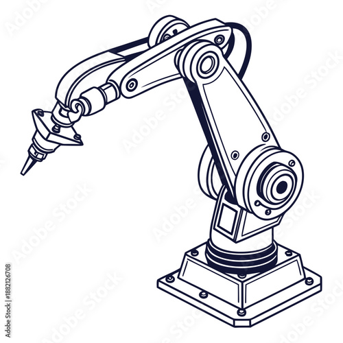 Industrial robot arm performing task