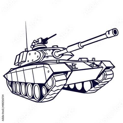 Illustrated military tank
