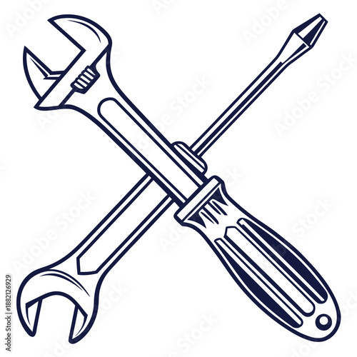 Crossed tools for maintenance