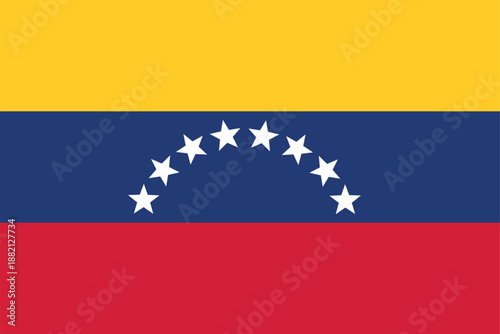 Venezuela national flag with eight golden stars