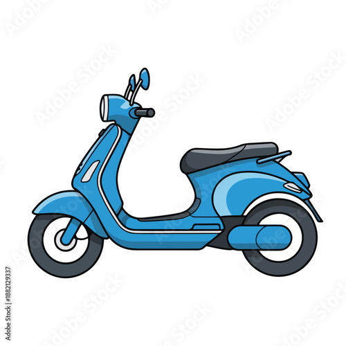 Classic Blue Scooter Side View
