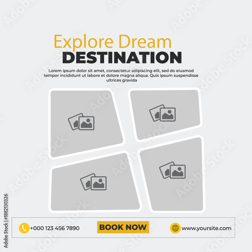 Print
Holiday package social media post template for travel agency