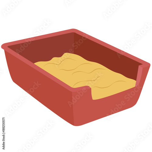 cat litter box vector drawing.